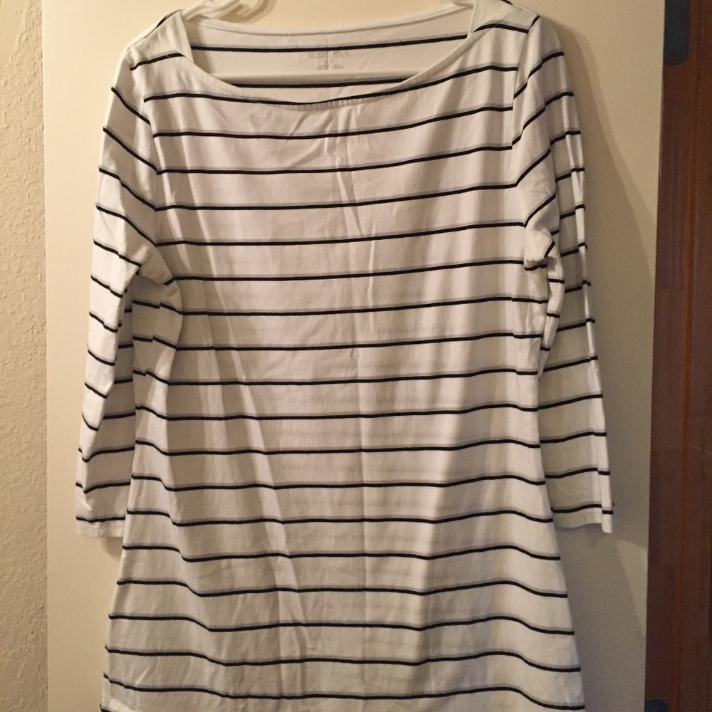 Merona White Striped Shirt